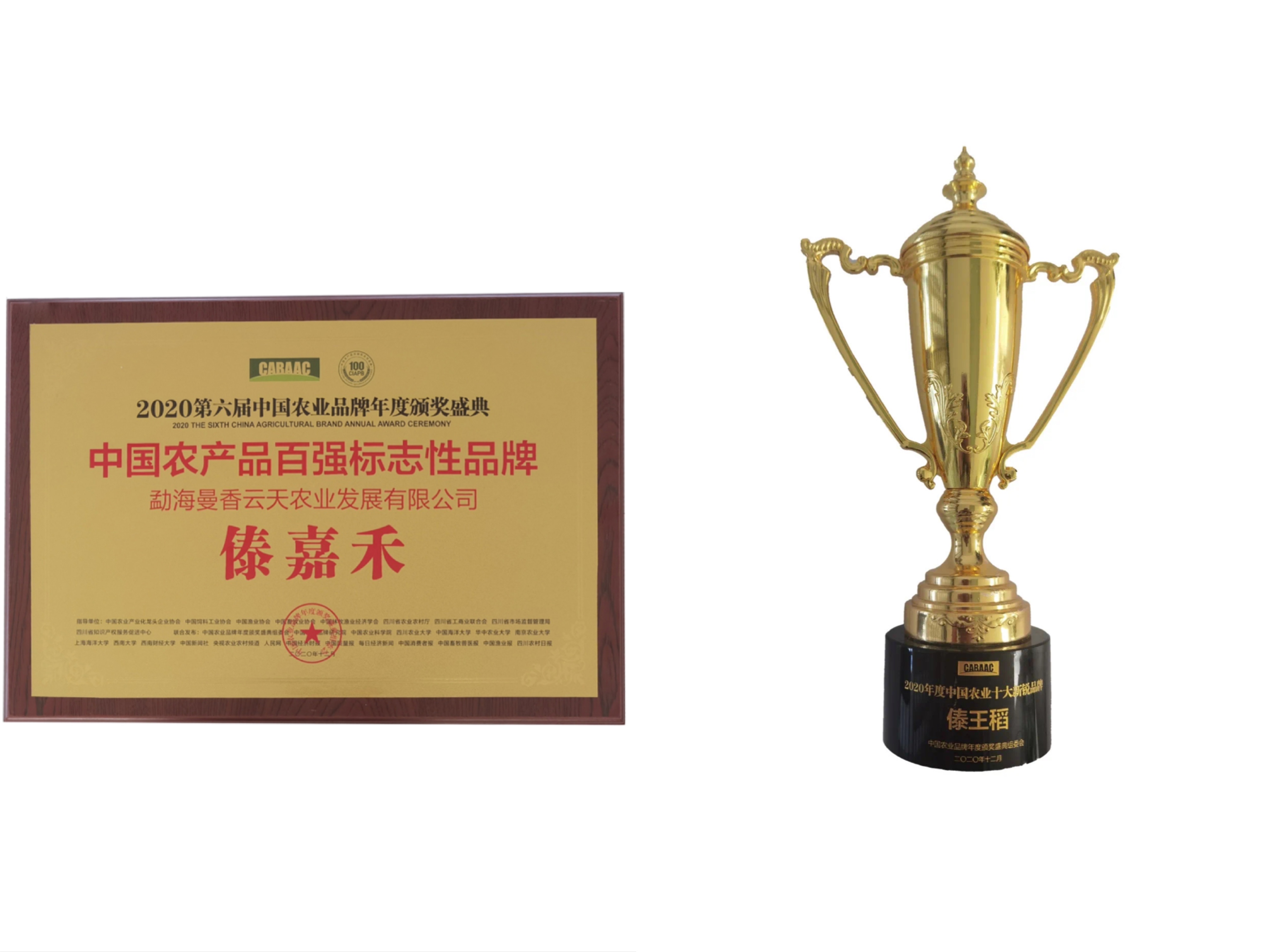 “傣王稻&傣嘉禾勐海香米”上榜“2020中国农产品百强标志性品牌”！